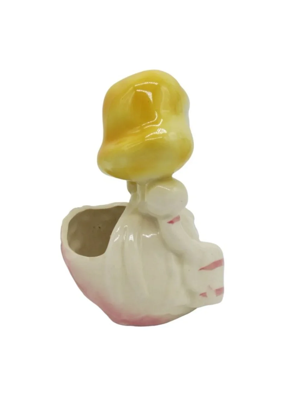 VINTAGE Dutch Girl Planter Midcentury Handpainted Ceramic Watering Can Indoor